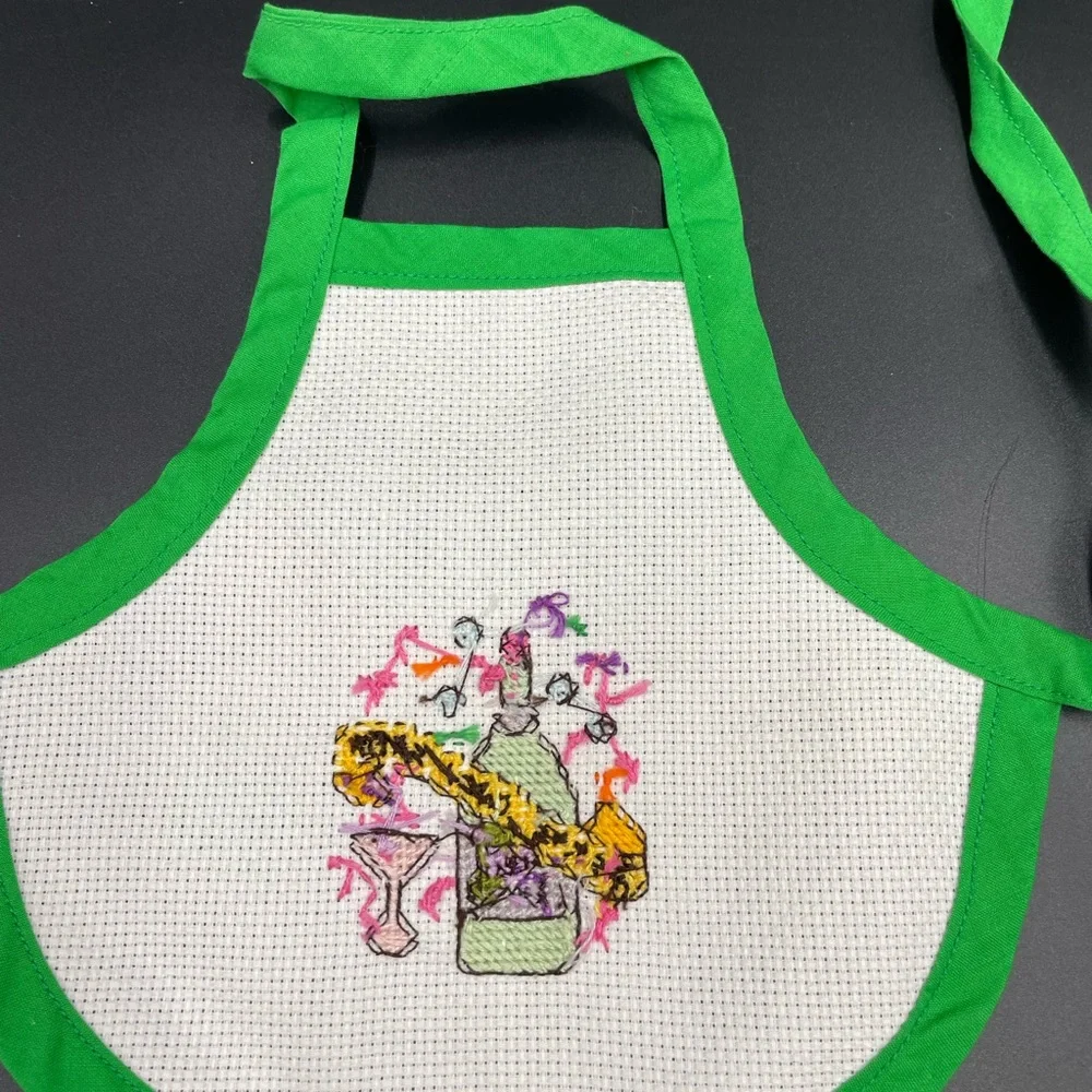 Handmade cross stitch happy new year ! Build a bear Apron